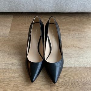 Black Leather Pumps by Nine West